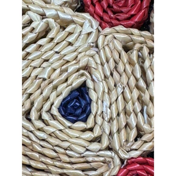 Vintage Woven Square & Circular Decorative Trivets  Hot Pads Wall Decor 70's - Picture 9 of 10